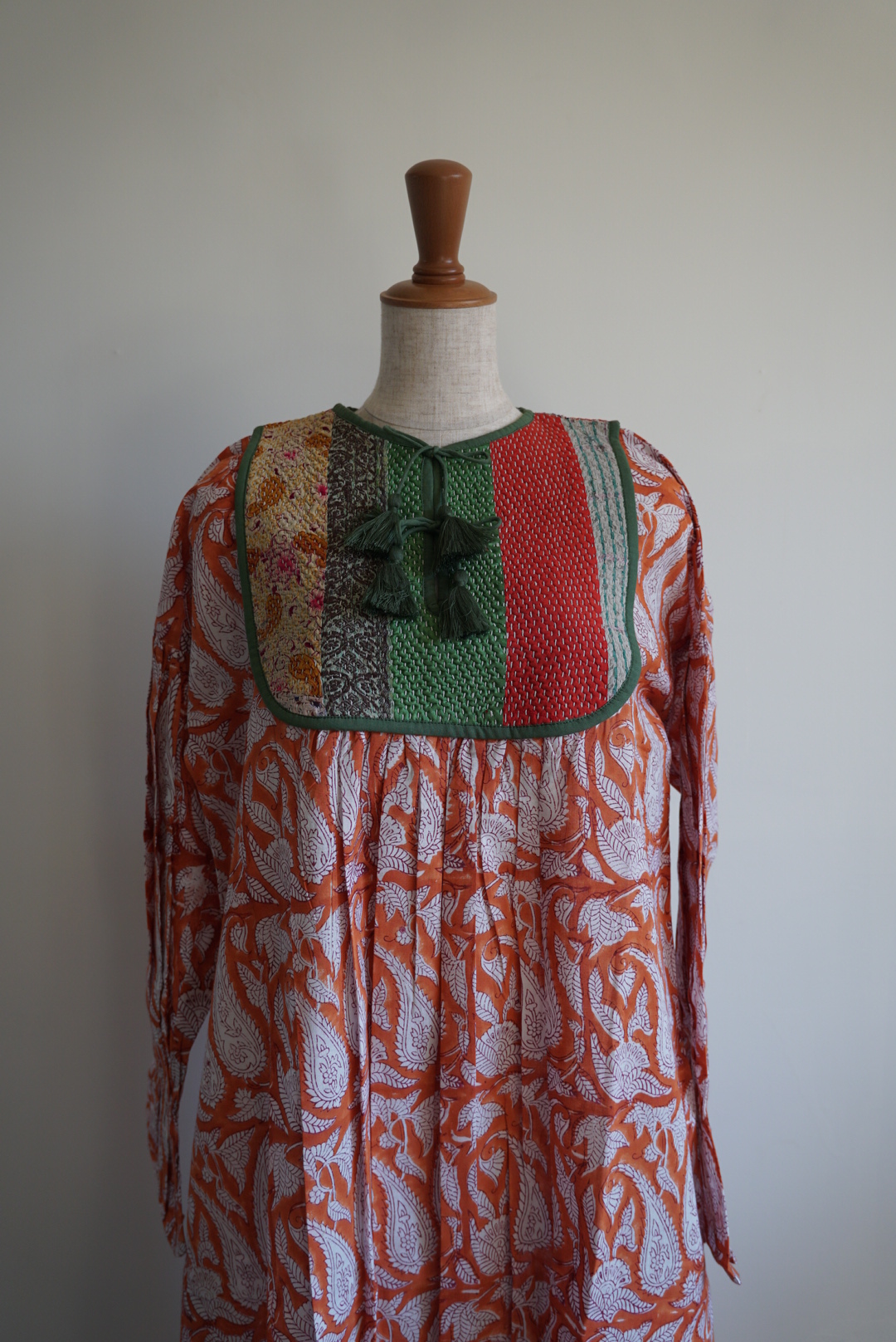orange green kantha dress #2512006 - 画像 (17)