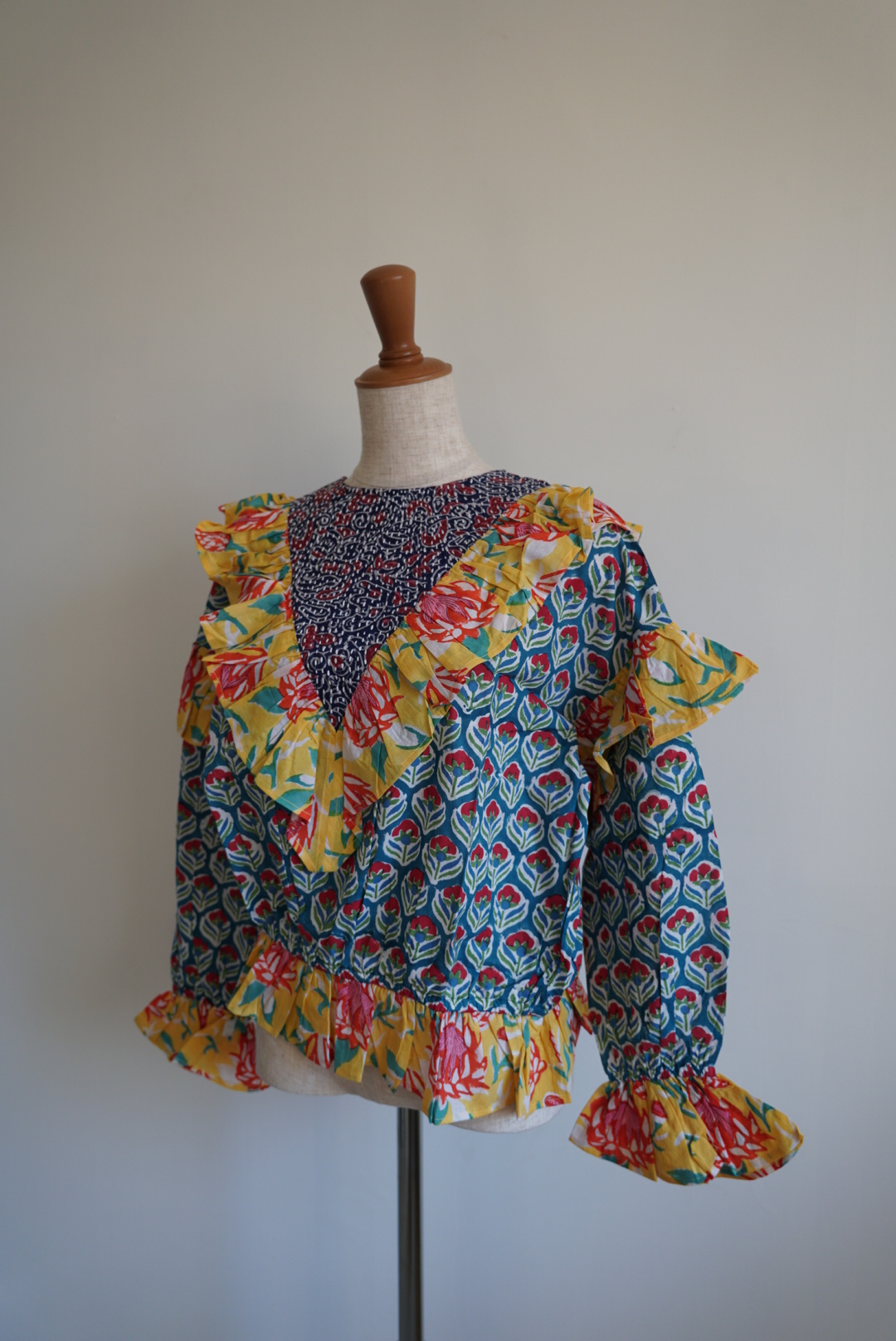 blue×yellow kantha blouse - 画像 (13)