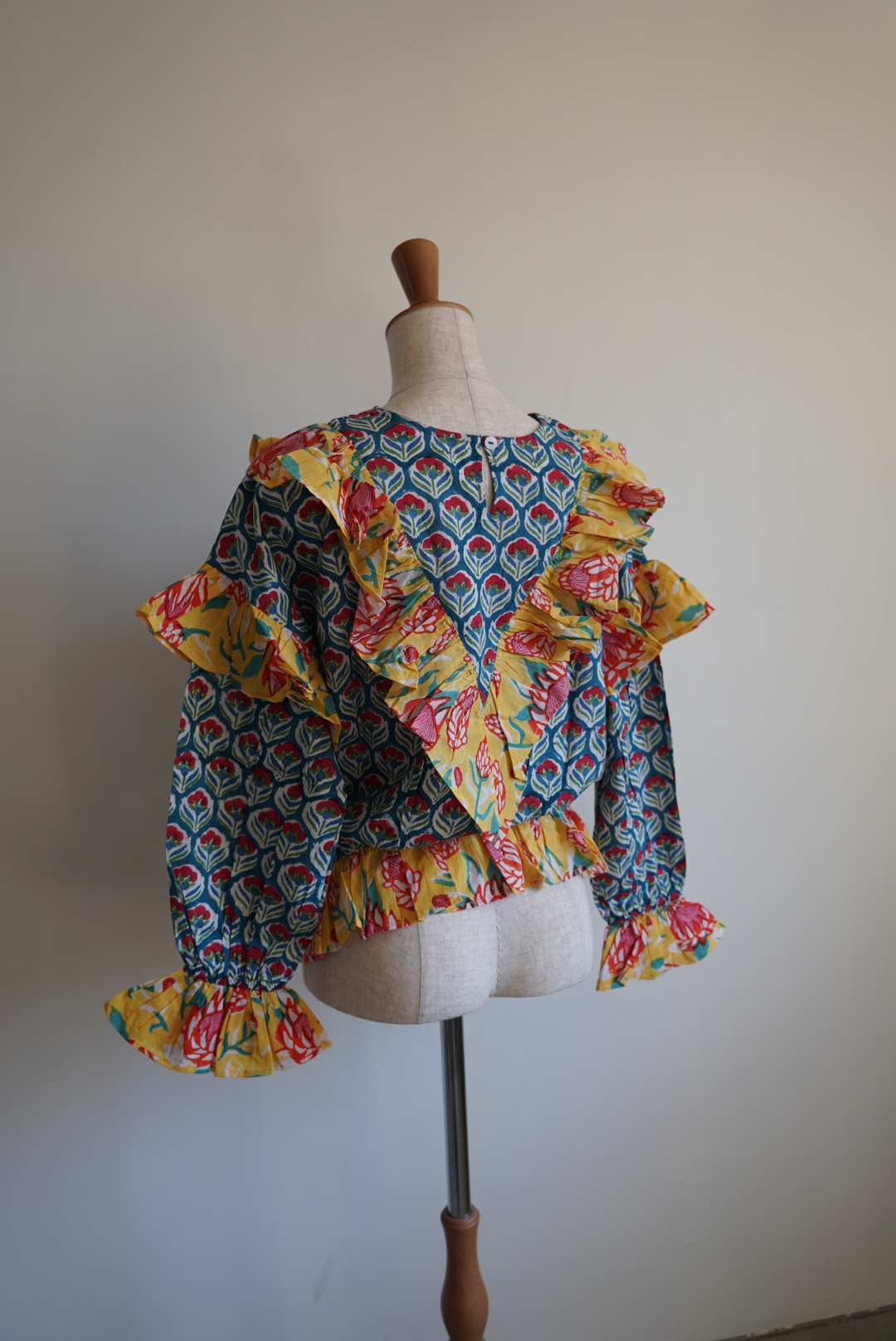 blue×yellow kantha blouse - 画像 (14)