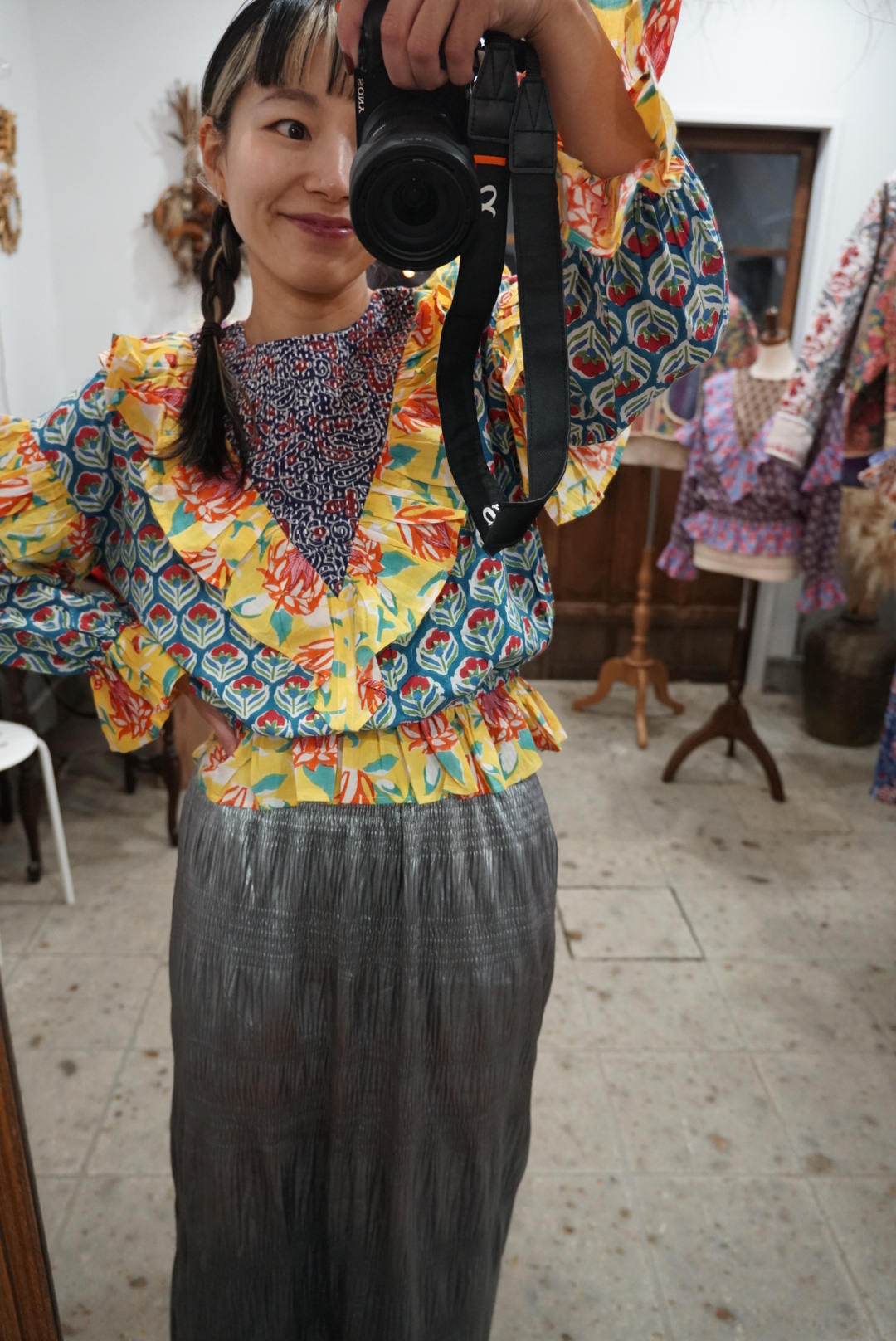 blue×yellow kantha blouse - 画像 (12)