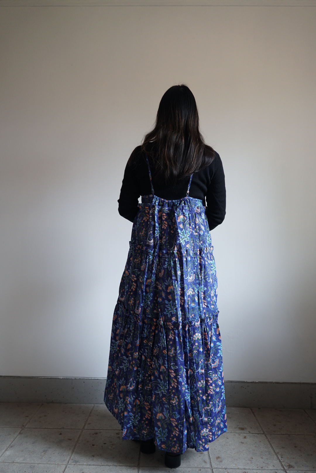 midnight blue camisole tiered dress - 画像 (5)