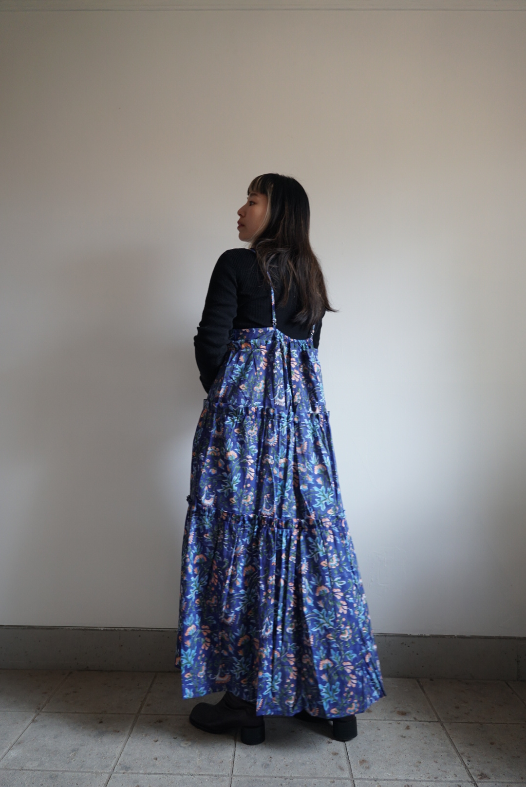 midnight blue camisole tiered dress - 画像 (6)