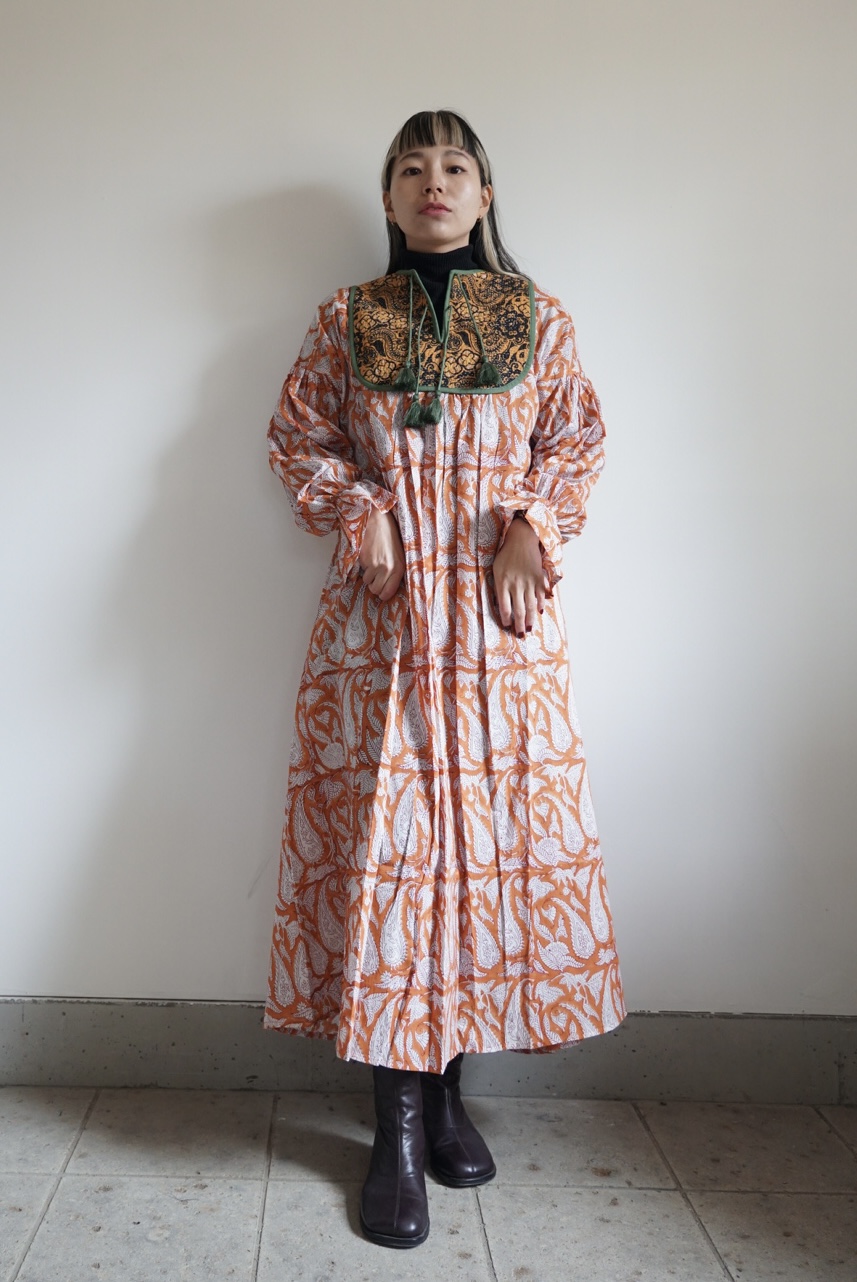 orange green kantha dress #2512006 - 画像 (6)
