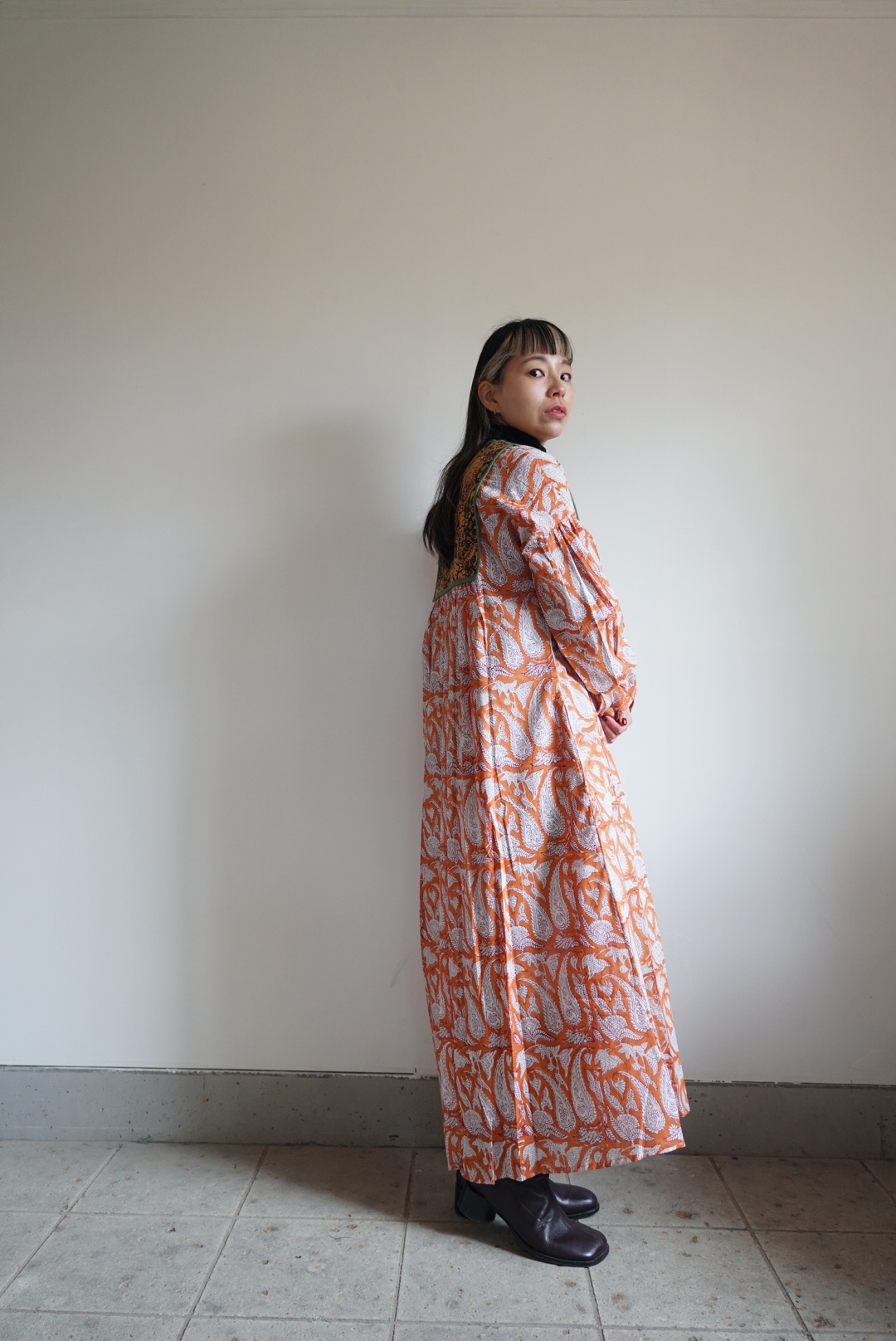 orange green kantha dress #2512006 - 画像 (7)