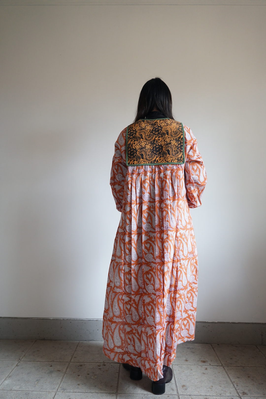 orange green kantha dress #2512006 - 画像 (5)