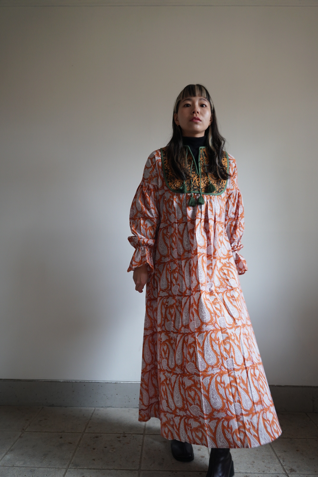 orange green kantha dress #2512006 - 画像 (8)