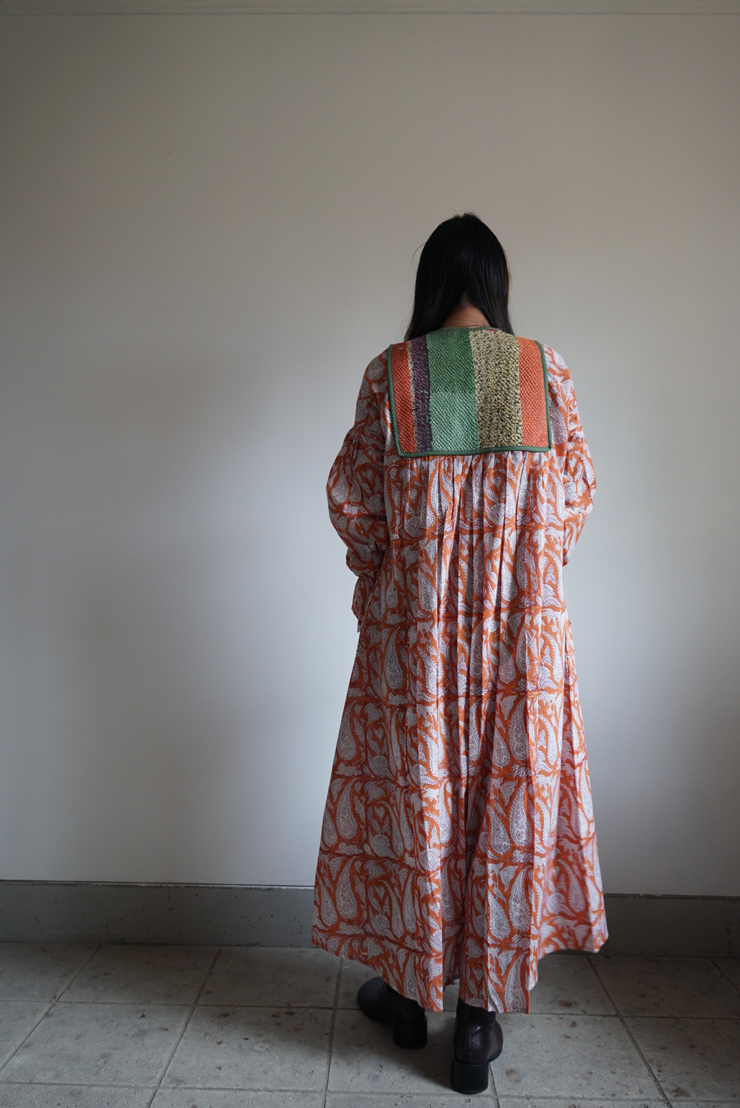 orange green kantha dress #2512006 - 画像 (12)