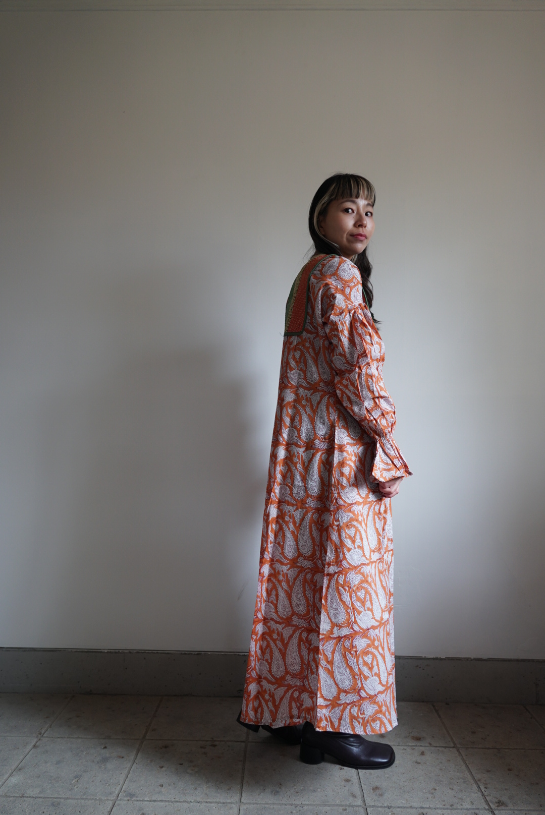 orange green kantha dress #2512006 - 画像 (13)