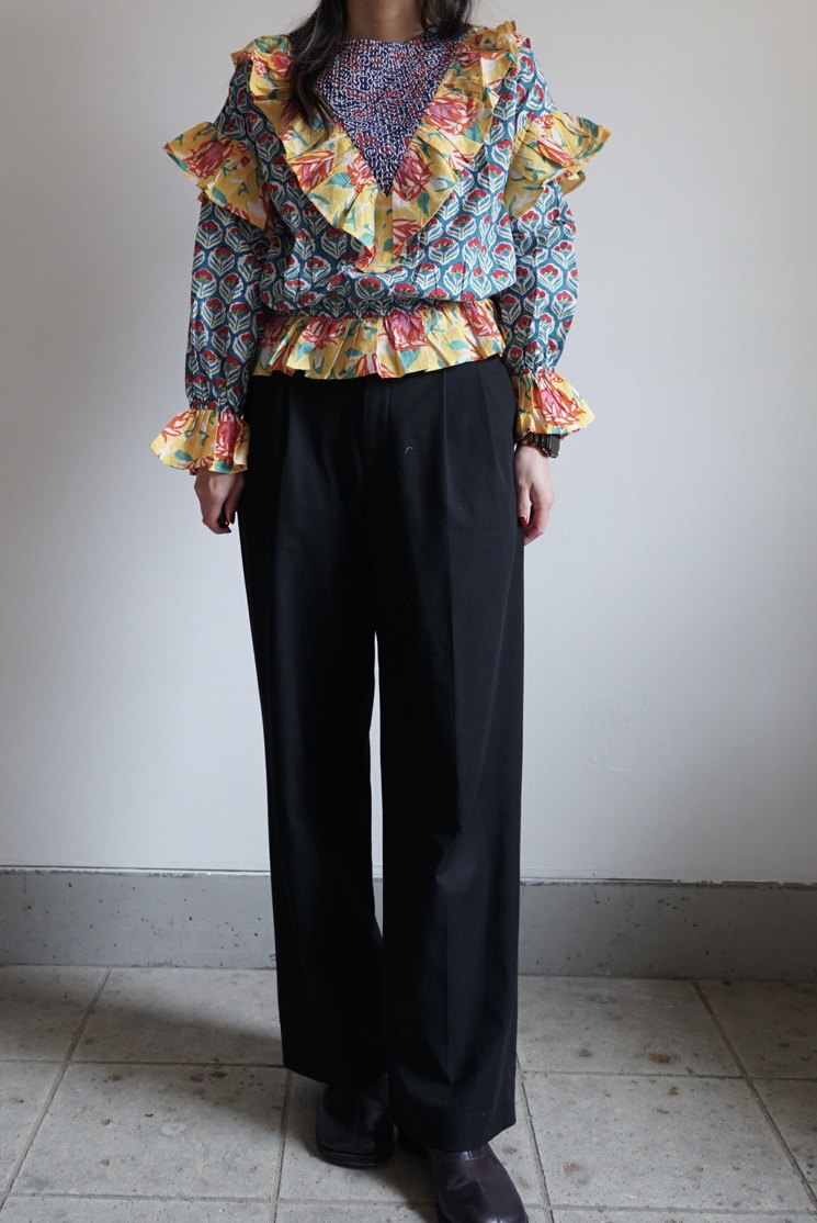 blue×yellow kantha blouse - 画像 (4)