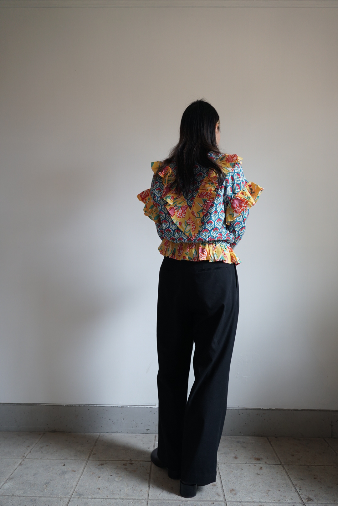 blue×yellow kantha blouse - 画像 (9)