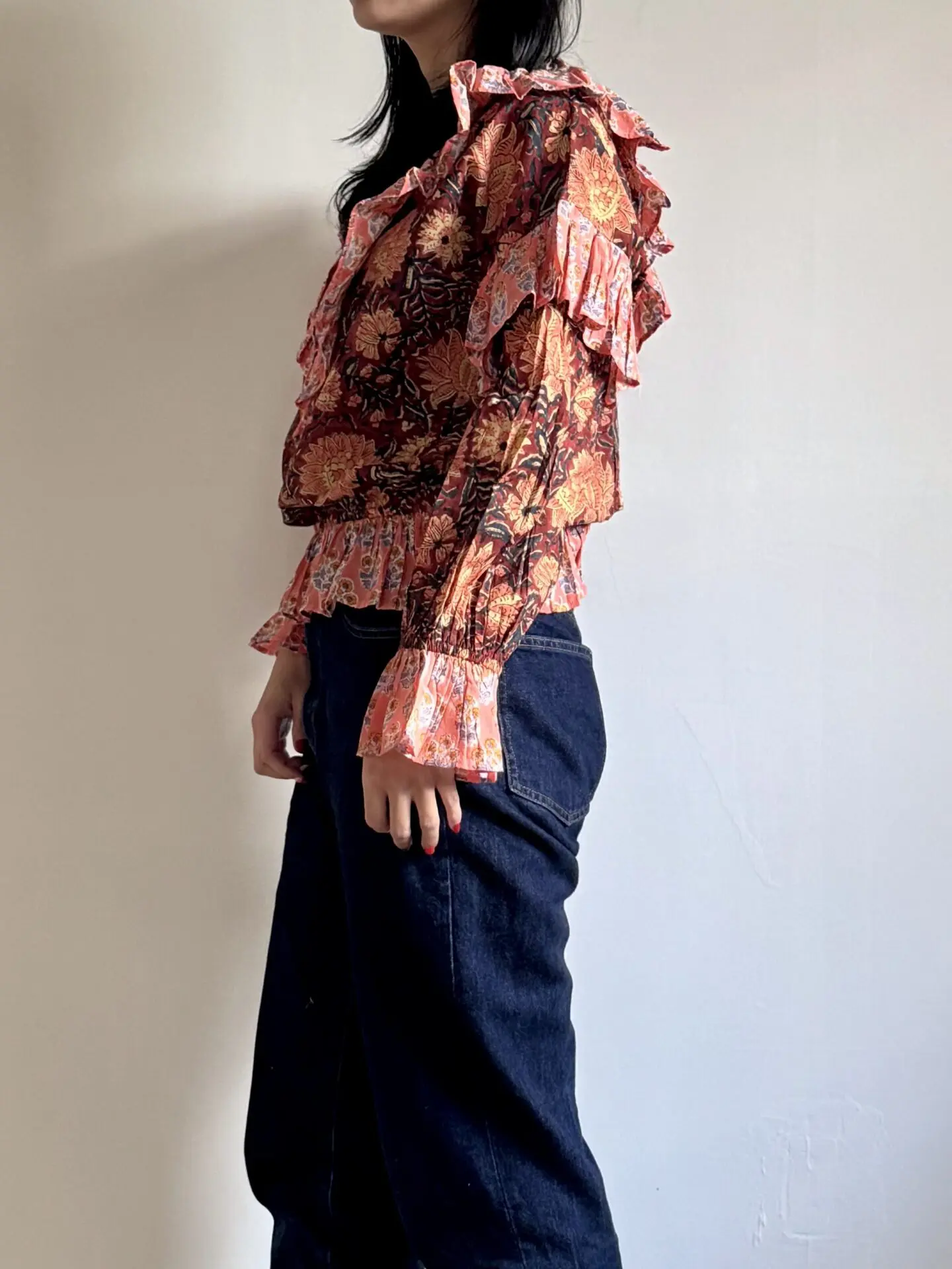 orange×brown kantha blouse | nioki with AMKUPi