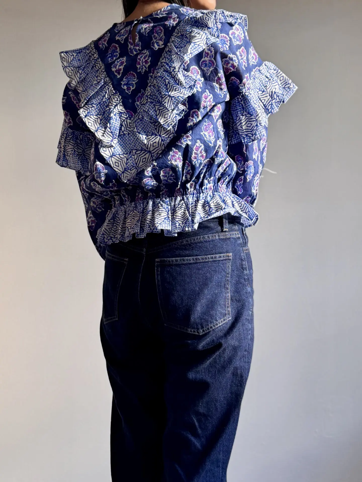 blue×blue kantha blouse | nioki with AMKUPi