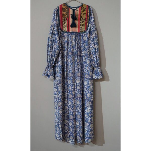 blue× blue kantha dress #2507011