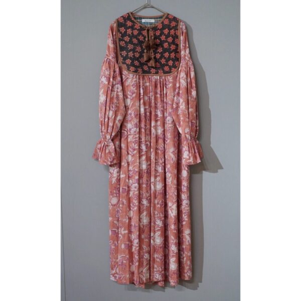 pink × brown kantha dress #2507006