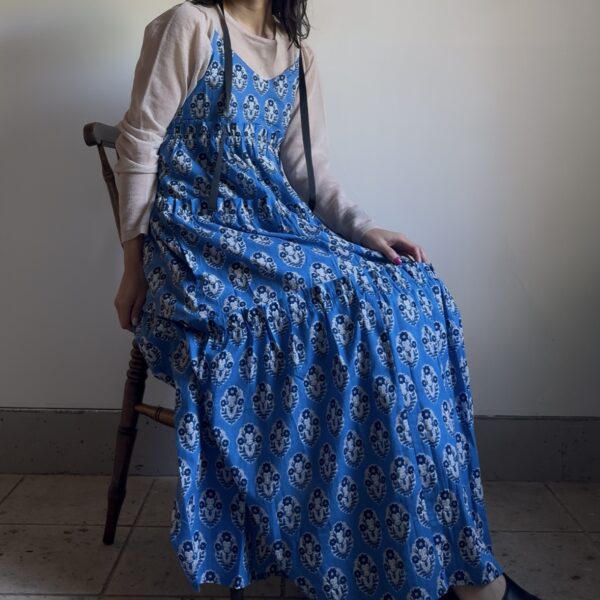 blue camisole tiered dress