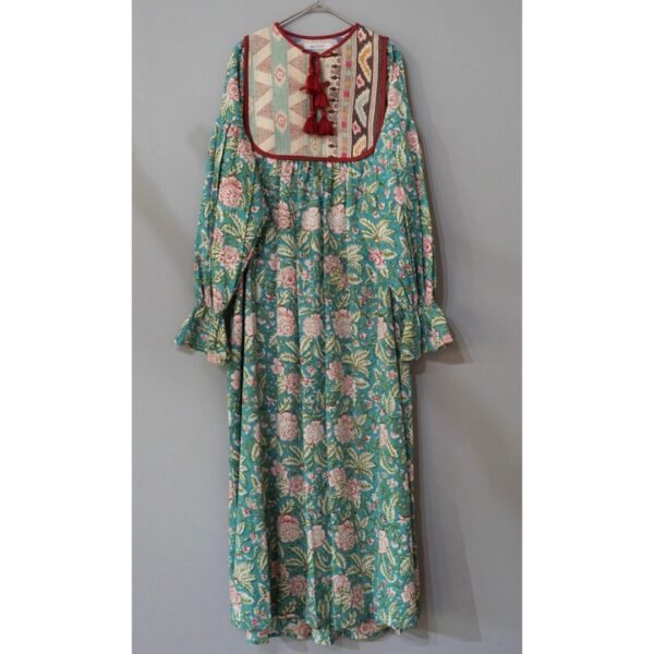 green×red kantha dress #2505004