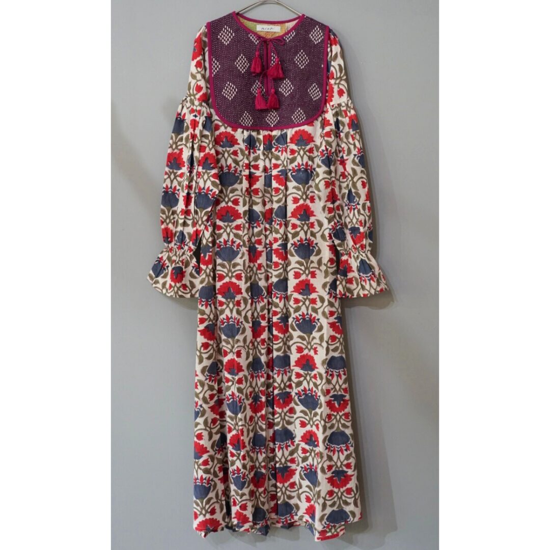 white×purple kantha dress #2505002
