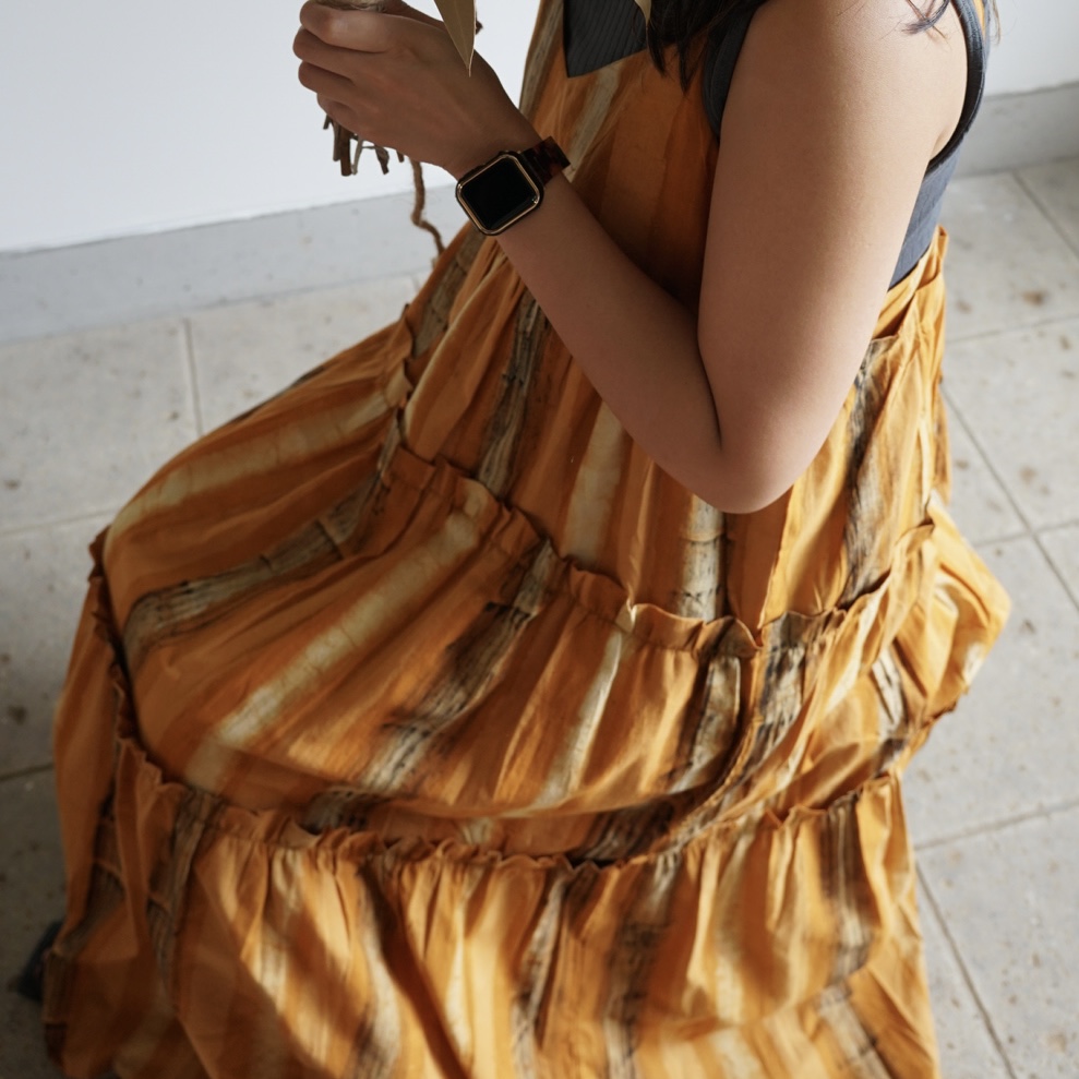 brown camisole tiered dress