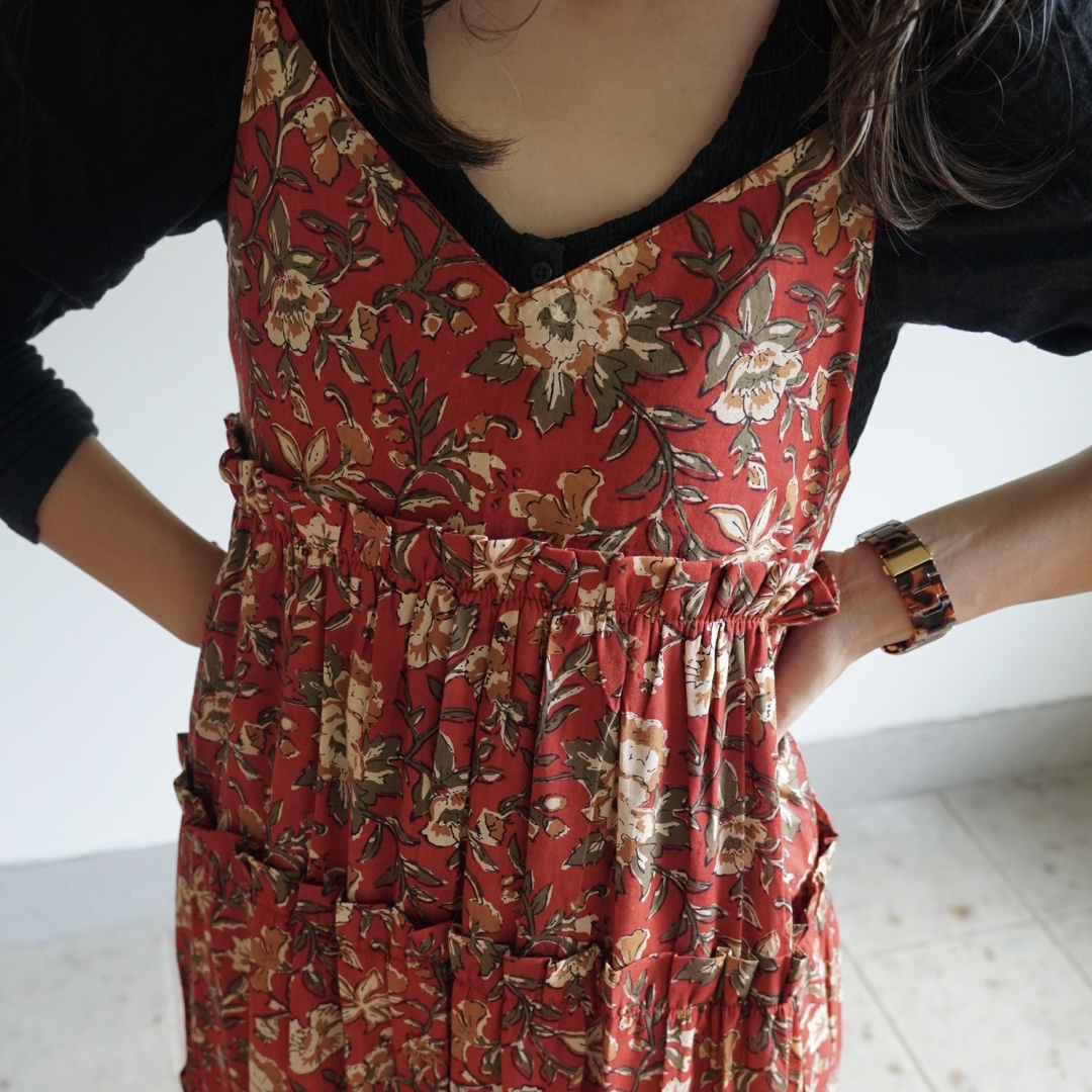 red tiered dress