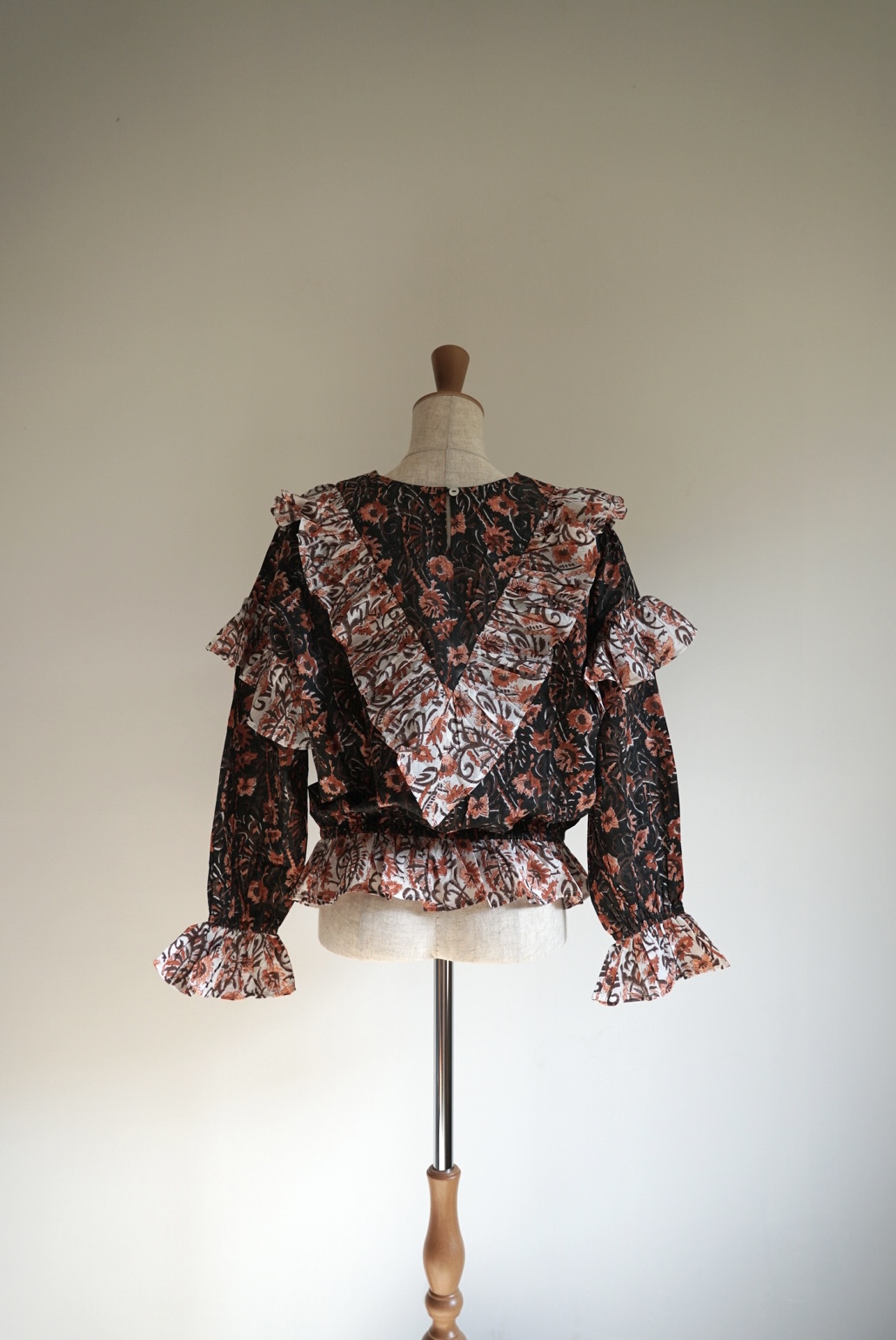 brown×black kantha blouse - 画像 (12)