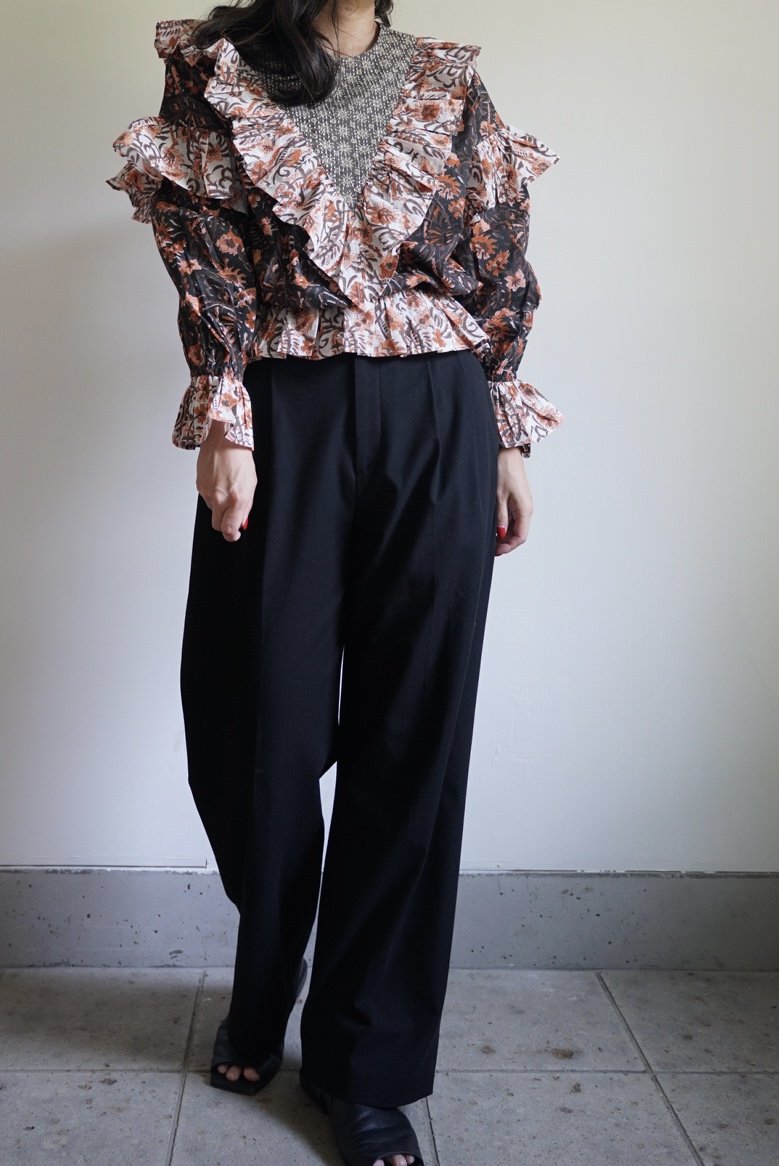 brown×black kantha blouse - 画像 (2)
