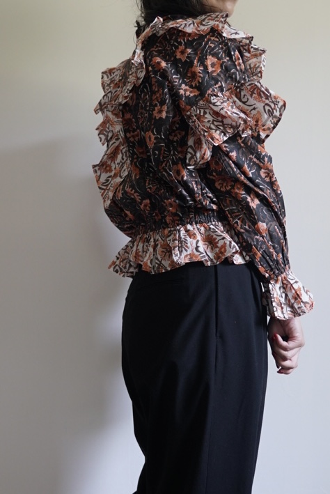brown×black kantha blouse - 画像 (4)