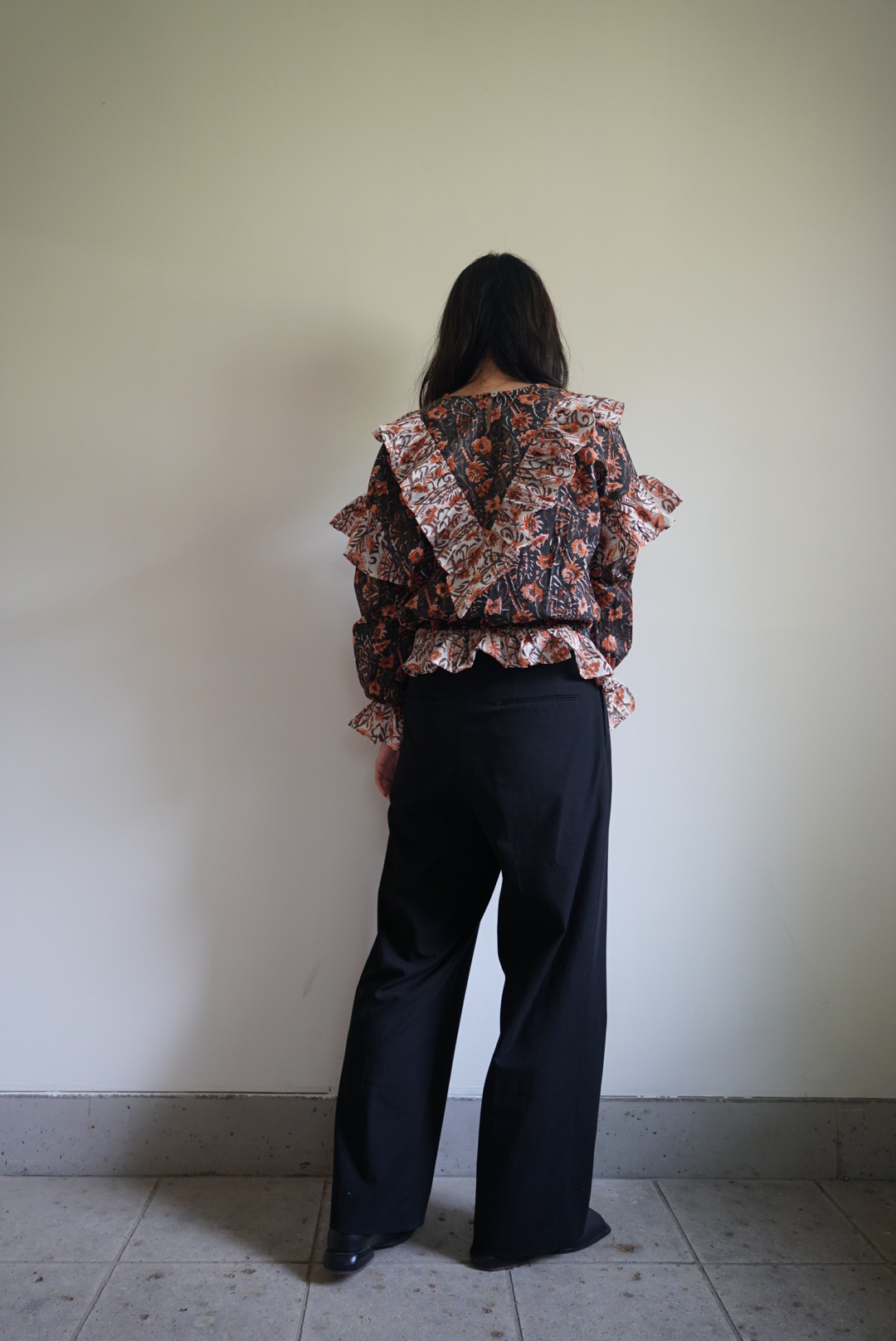brown×black kantha blouse - 画像 (7)