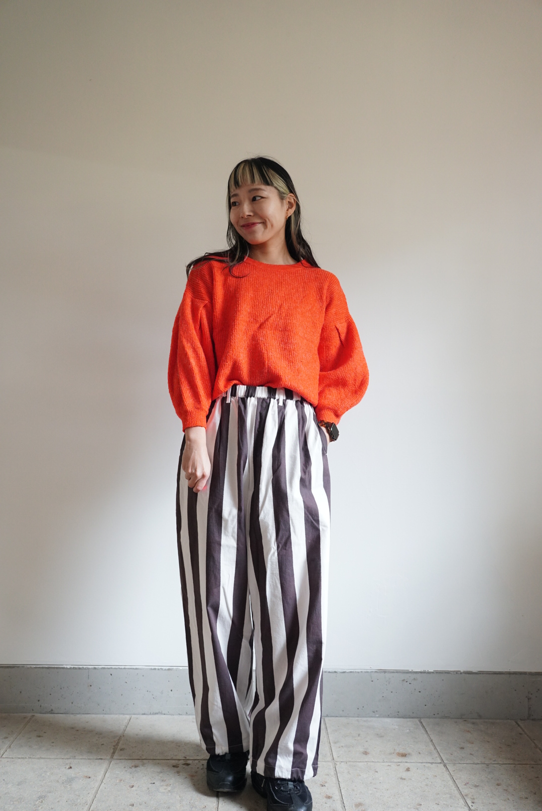 black × white stripe pants - 画像 (3)