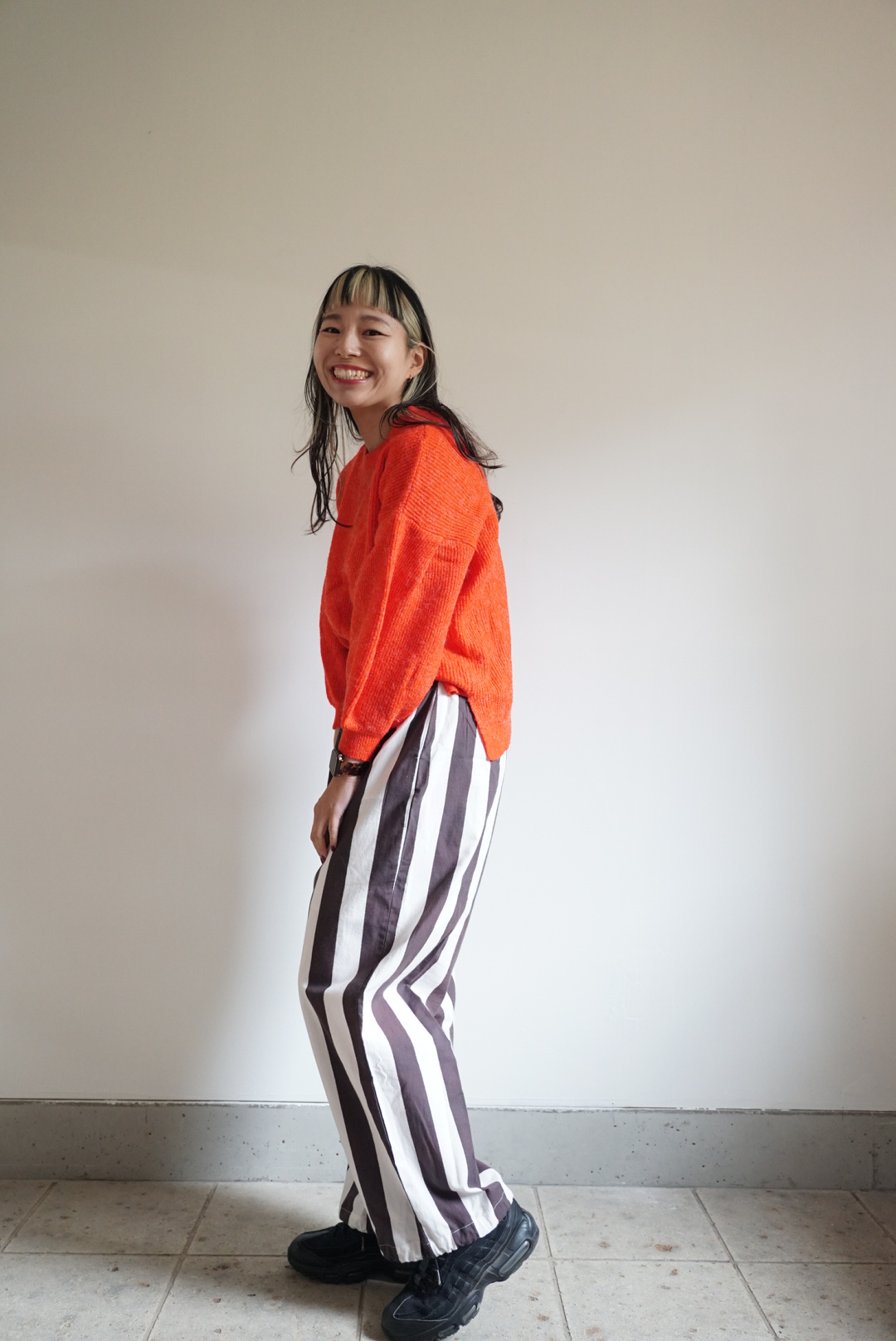 black × white stripe pants - 画像 (5)