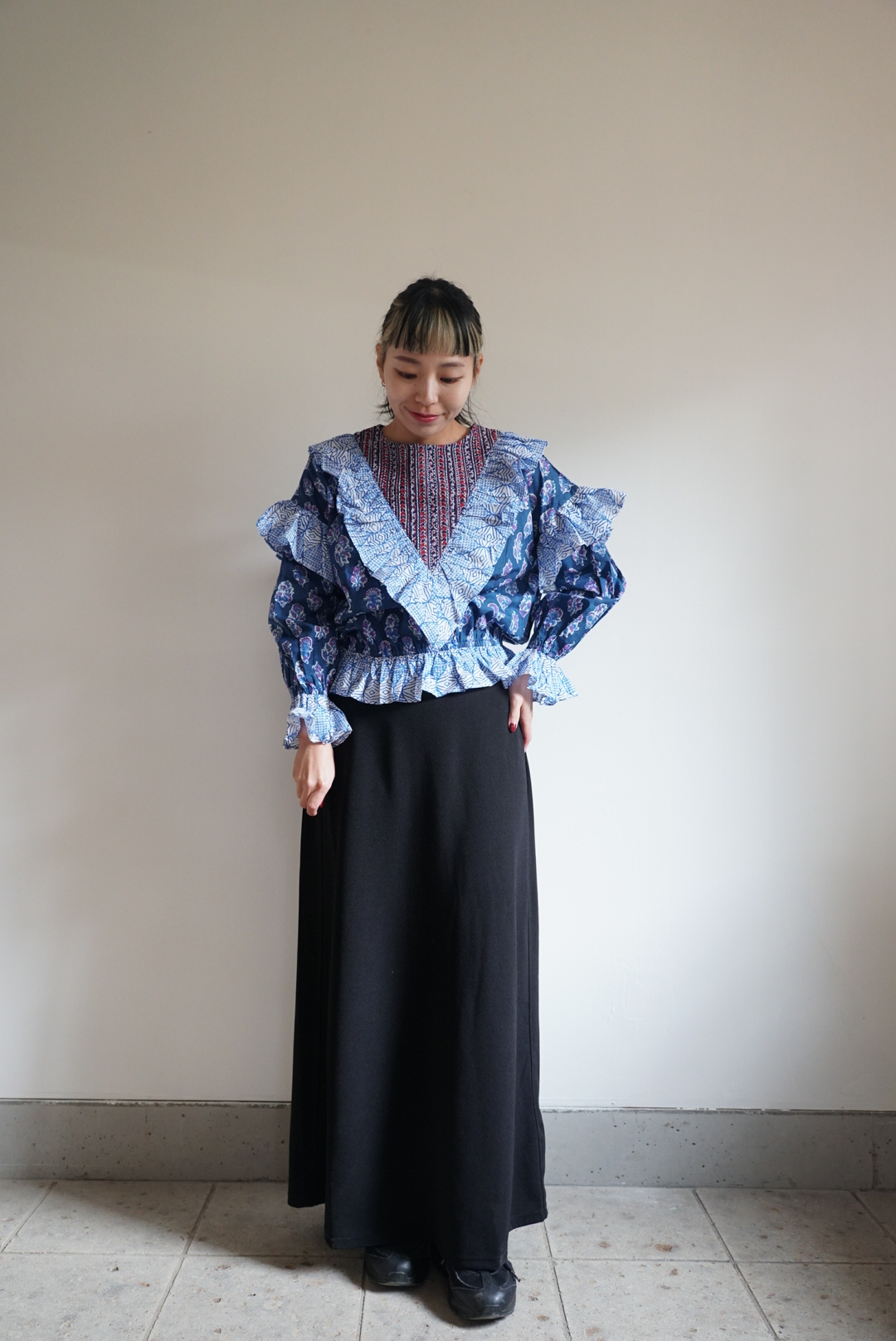 blue×blue kantha blouse - 画像 (5)