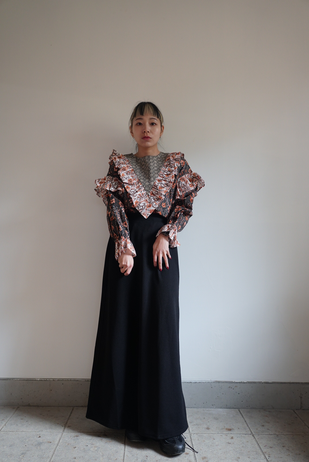 brown×black kantha blouse - 画像 (9)