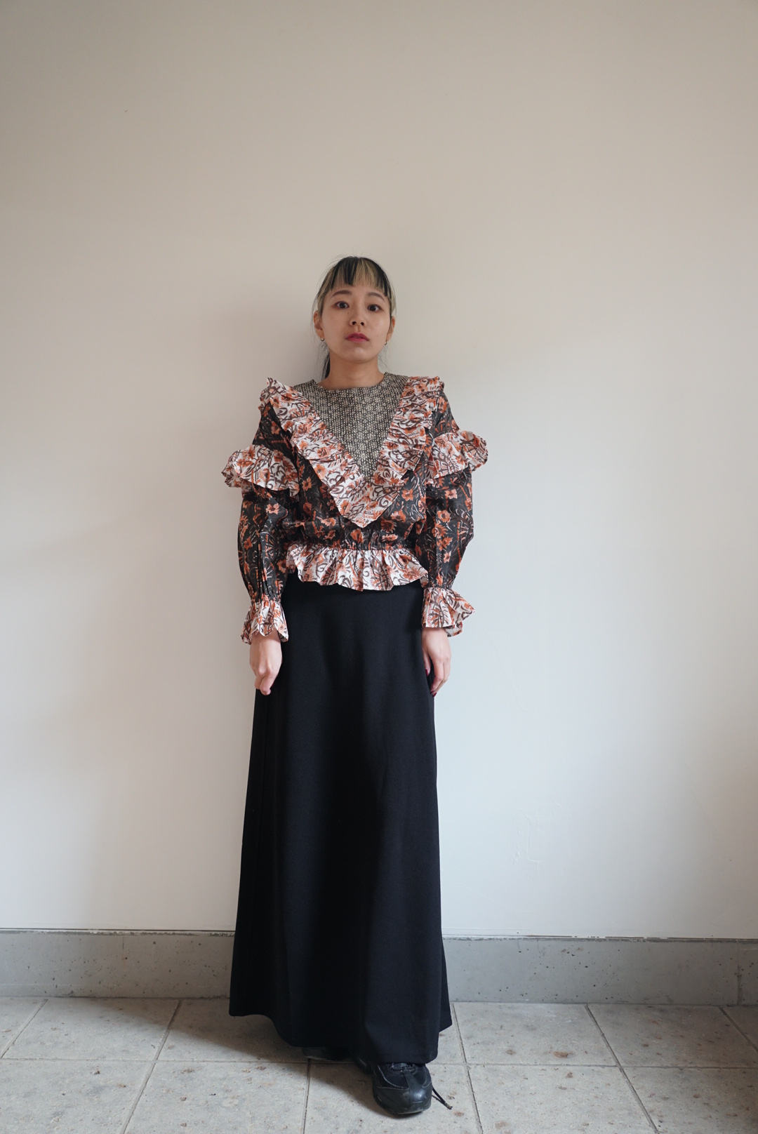brown×black kantha blouse - 画像 (5)