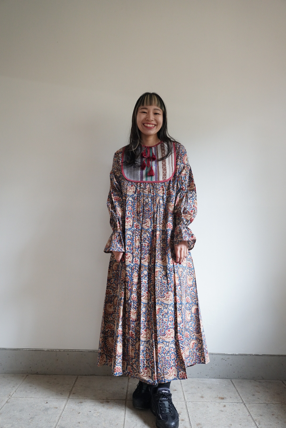 navy red kantha dress #2512002 - 画像 (4)