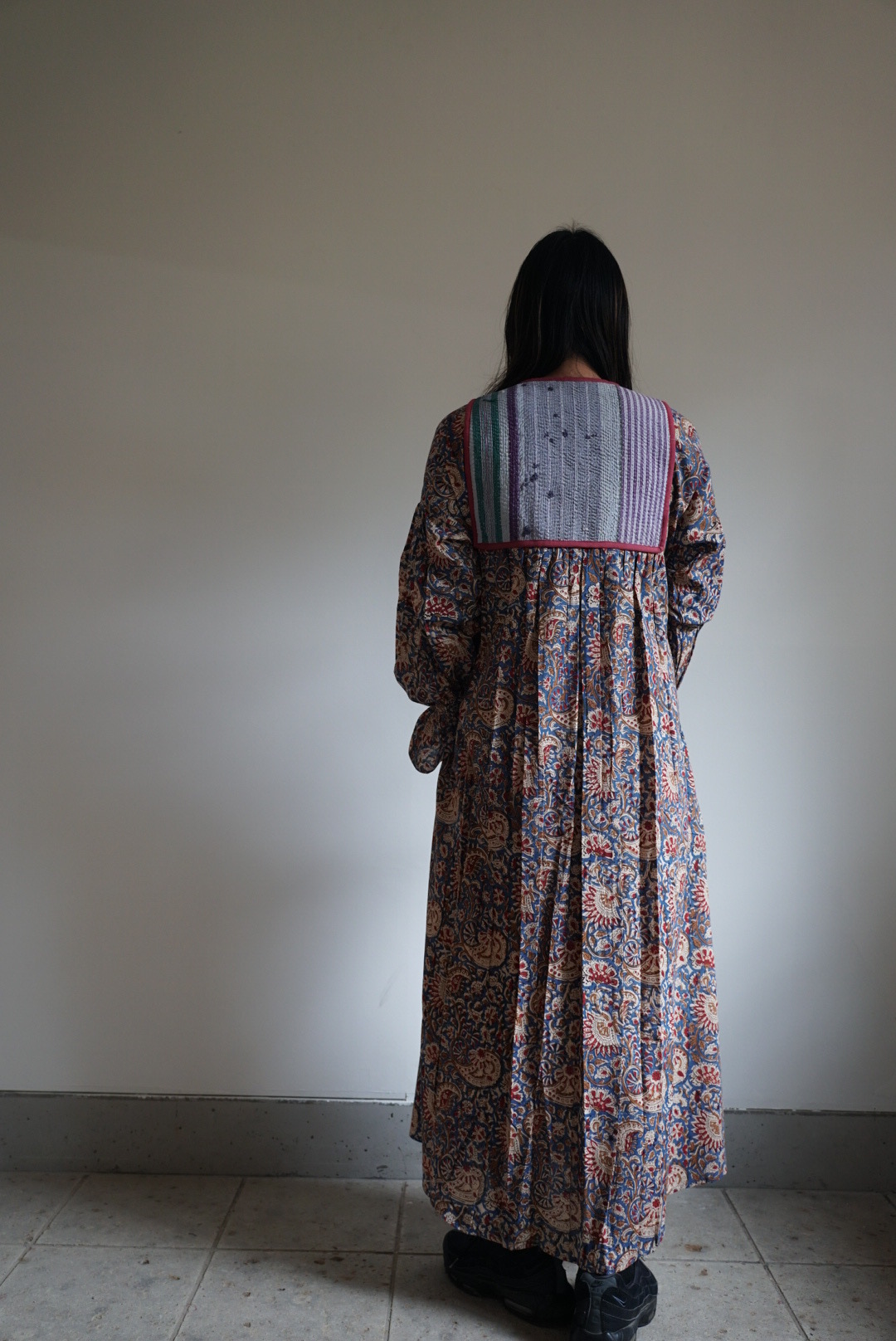 navy red kantha dress #2512002 - 画像 (3)