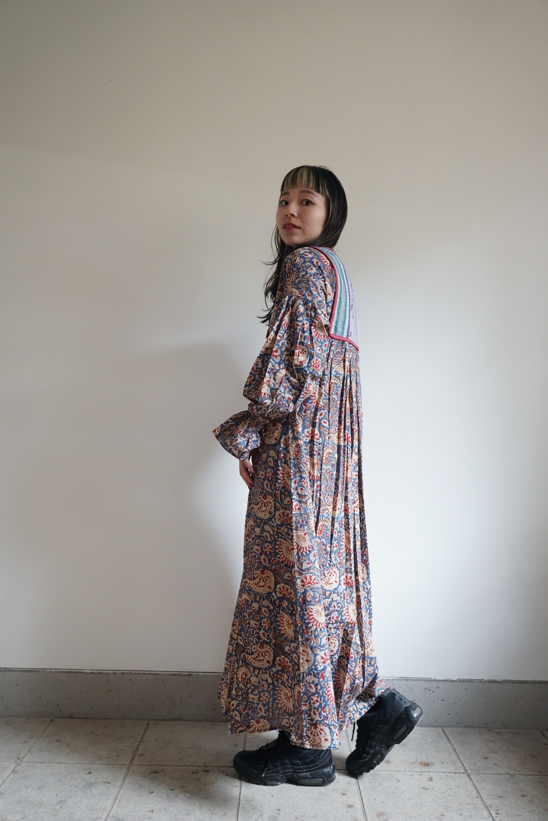 navy red kantha dress #2512002 - 画像 (7)