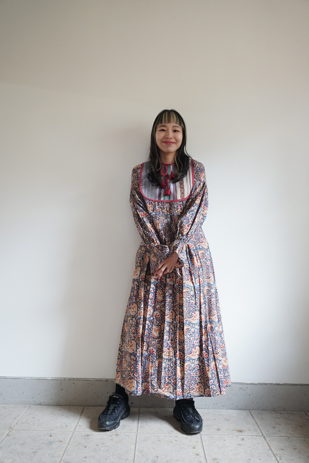 navy red kantha dress #2512002 - 画像 (6)