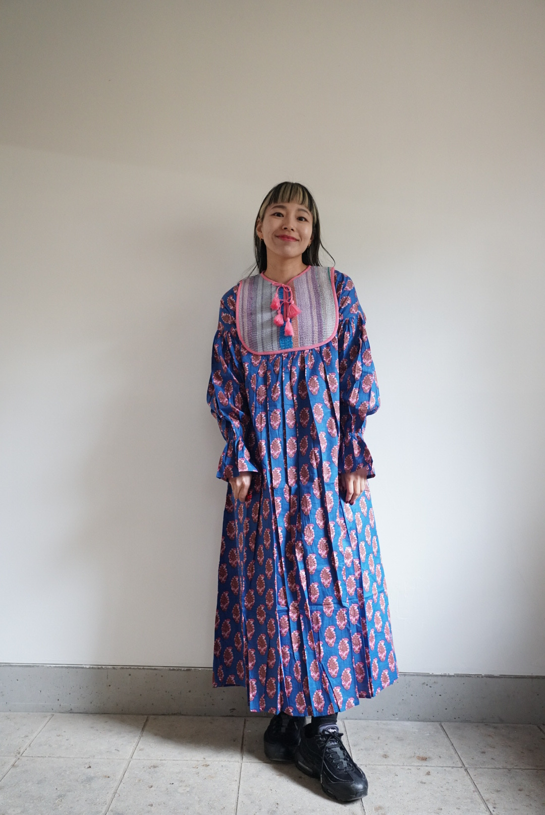 blue pink kantha dress #2512004 - 画像 (6)