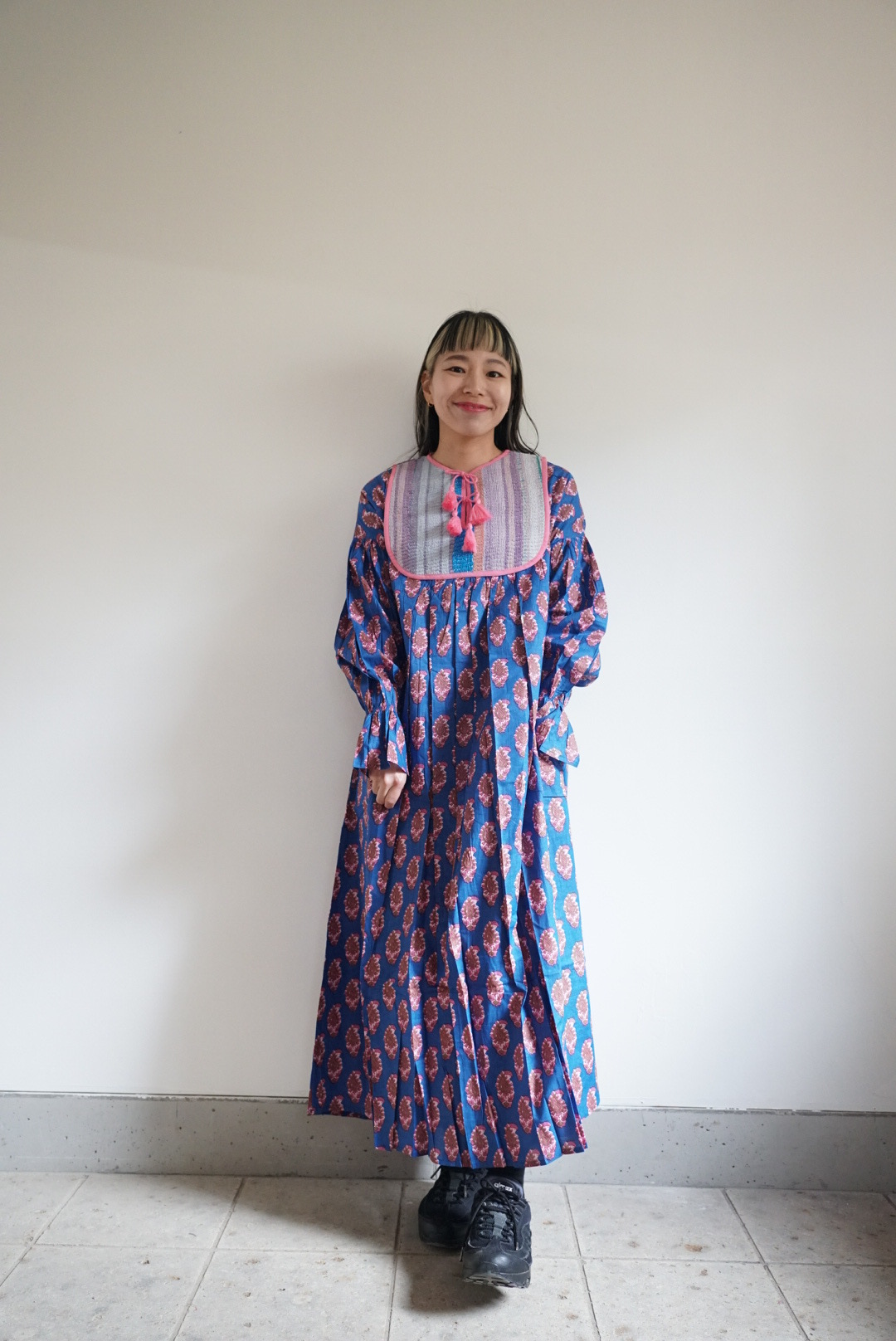 blue pink kantha dress #2512004 - 画像 (2)