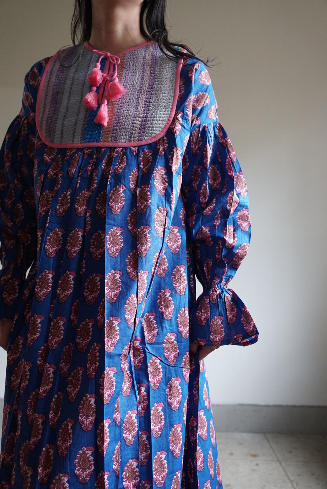 blue pink kantha dress #2512004 - 画像 (7)