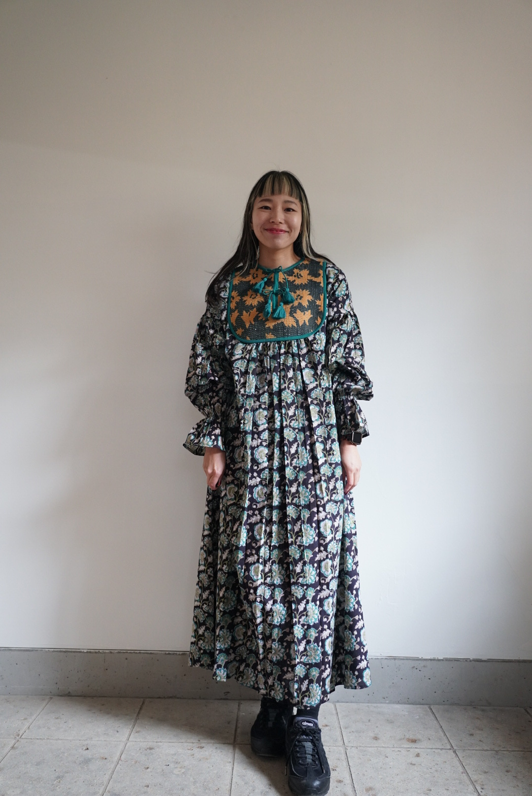 black blue kantha dress #2511002 - 画像 (2)