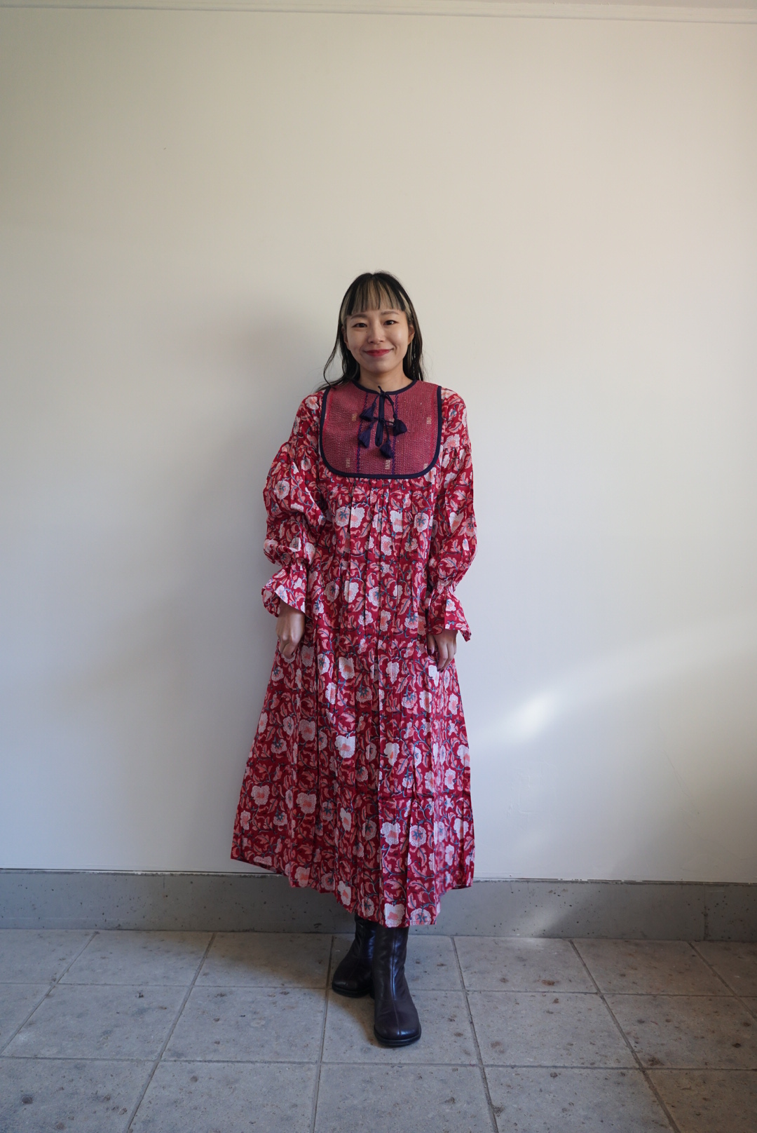red × red kantha dress #2512003 - 画像 (3)