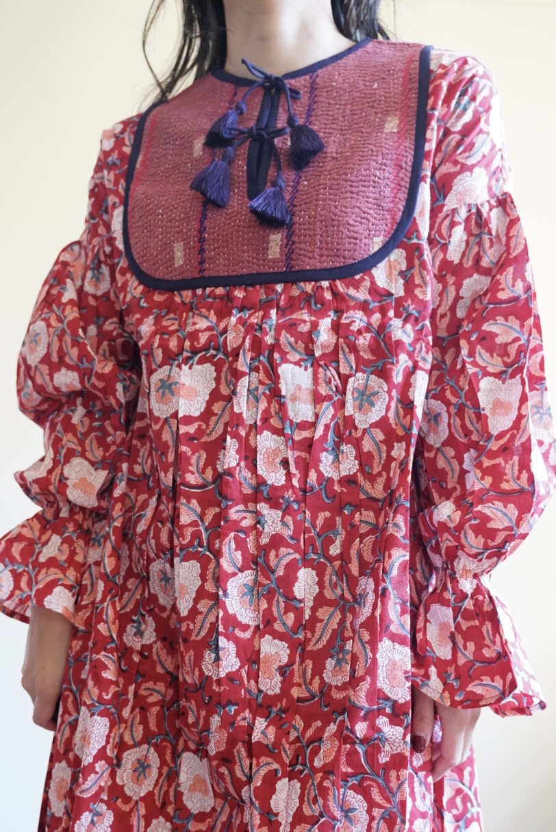 red × red kantha dress #2512003 - 画像 (7)