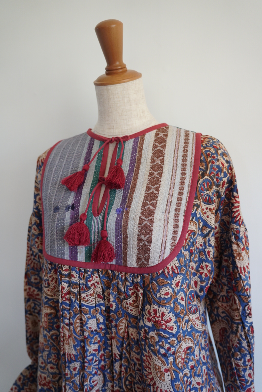 navy red kantha dress #2512002 - 画像 (8)