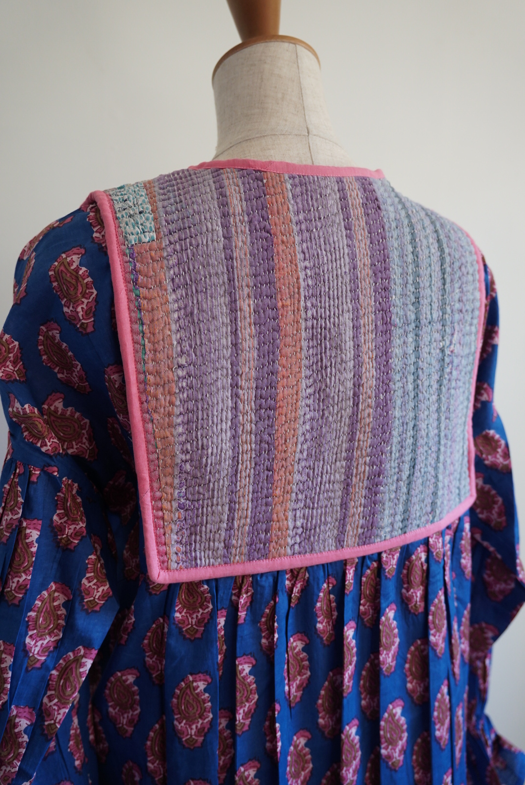 blue pink kantha dress #2512004 - 画像 (9)