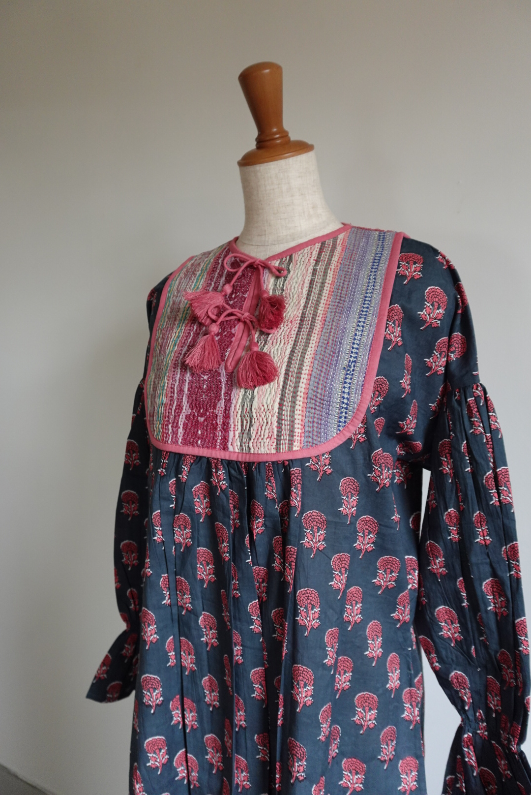 green pink Kantha dress #2601007 - 画像 (9)