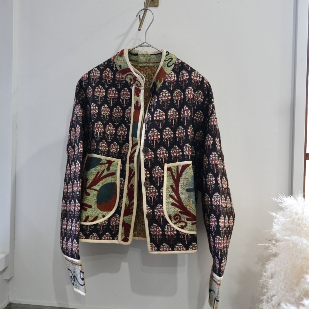 suzani black kantha jacket