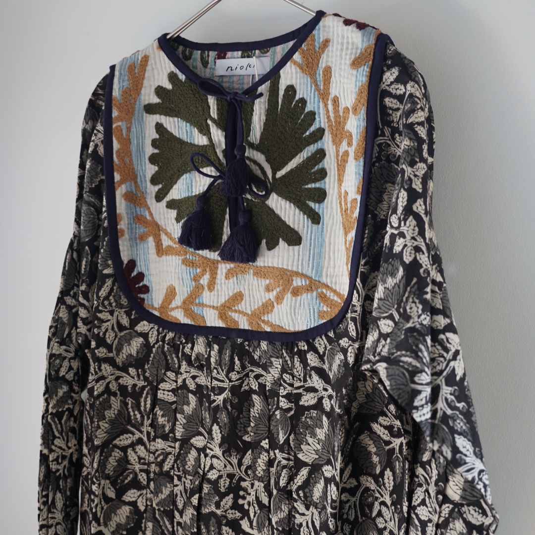 suzani black kantha dress #2601006