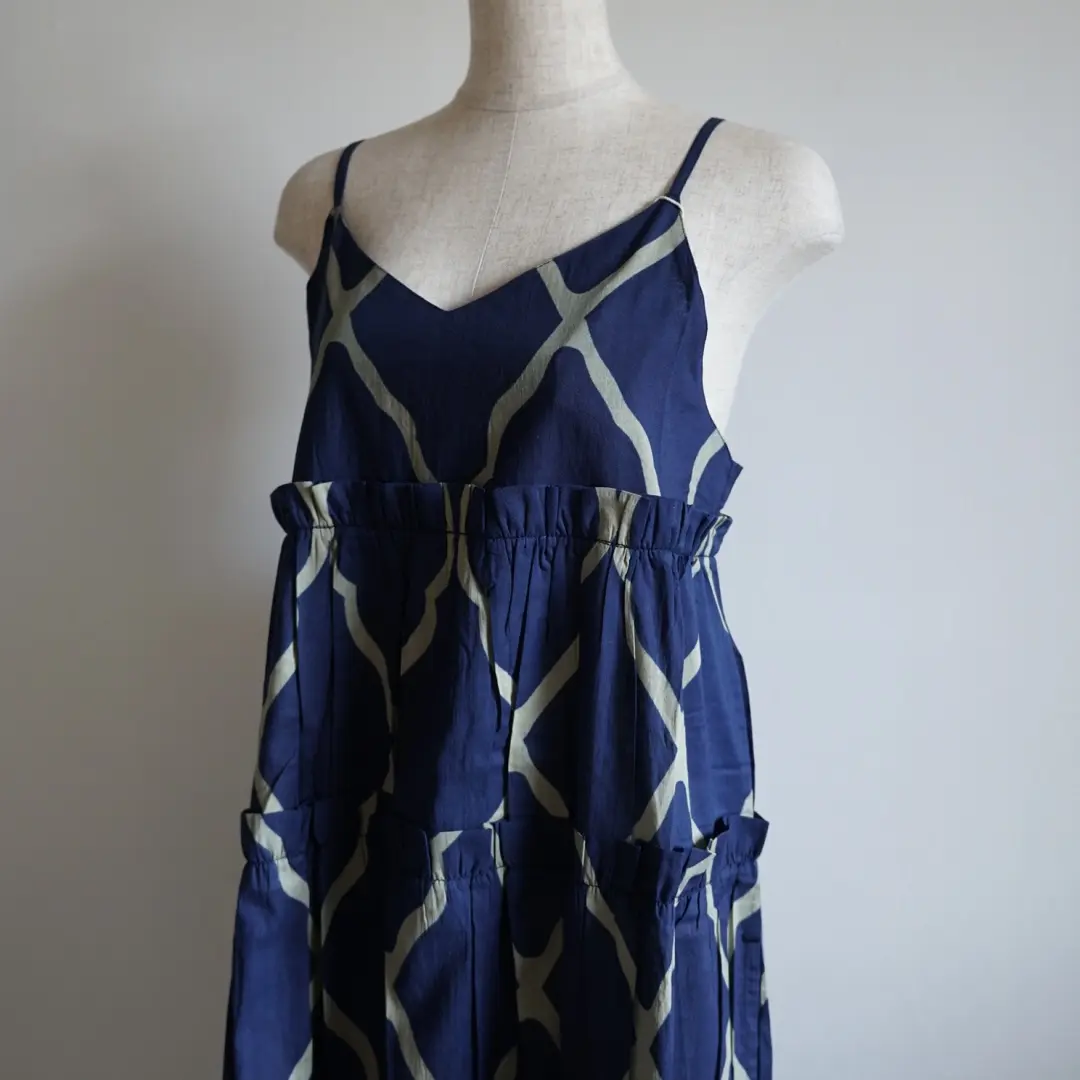 nioki ニウーキ　キャミソール navy beige camisole tiered dress | nioki with AMKUPi