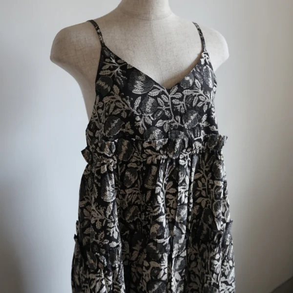 black camisole tiered dress | nioki with AMKUPi