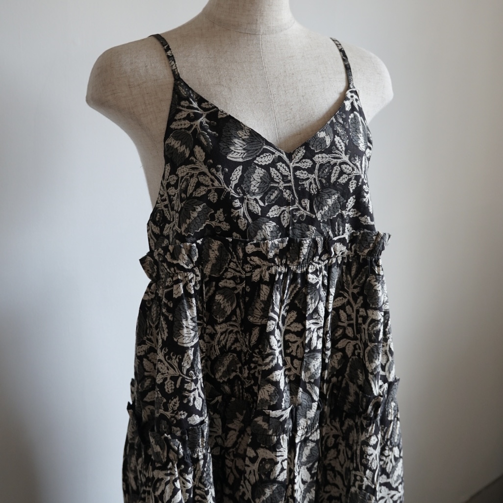 black camisole tiered dress